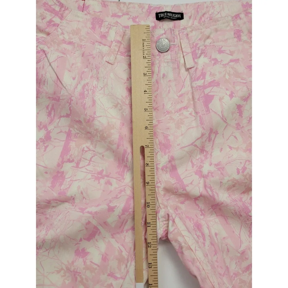 True Religion Women's Light Pink Baggy Camo Military Cargo Pants Size 26x32 NWT